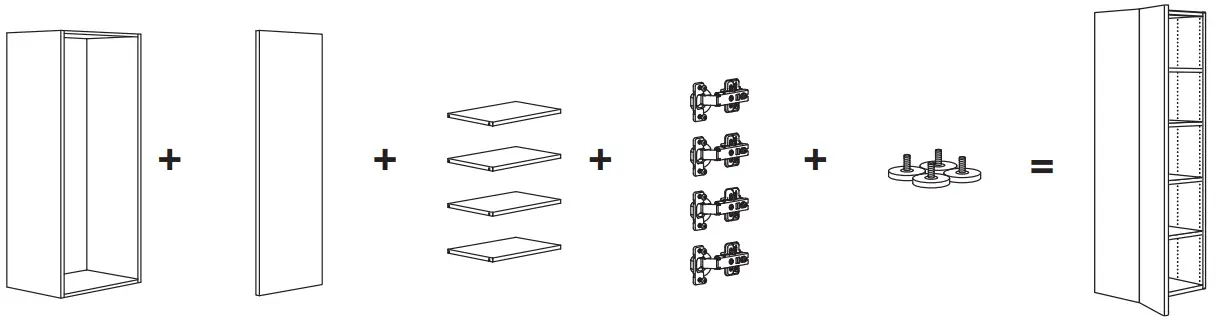 IKEA PLATSA Series Wardrobe with 8 Doors 3 Drawers - Figure
