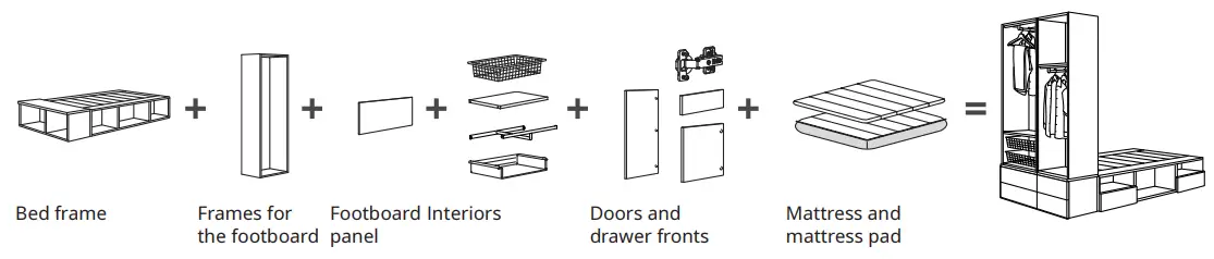 IKEA PLATSA Series Wardrobe with 8 Doors 3 Drawers - Figure2