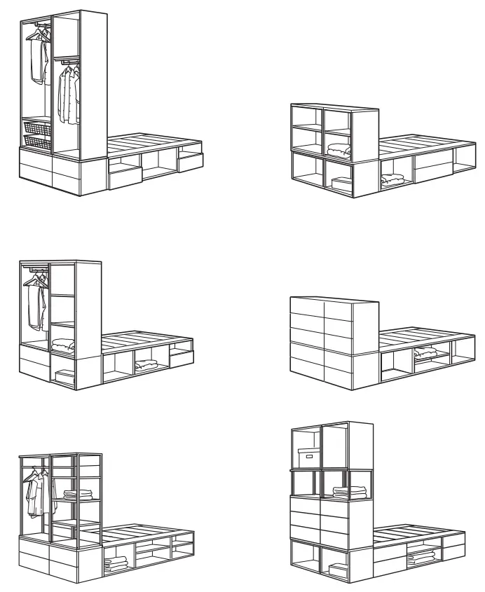 IKEA PLATSA Series Wardrobe with 8 Doors 3 Drawers - Figure3