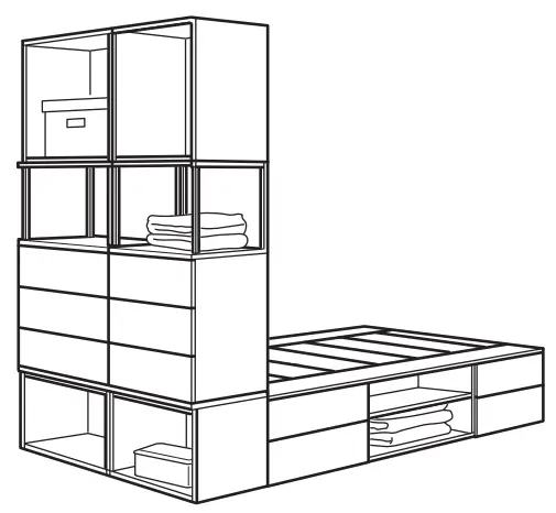 IKEA PLATSA Series Wardrobe with 8 Doors 3 Drawers - Overall size 1