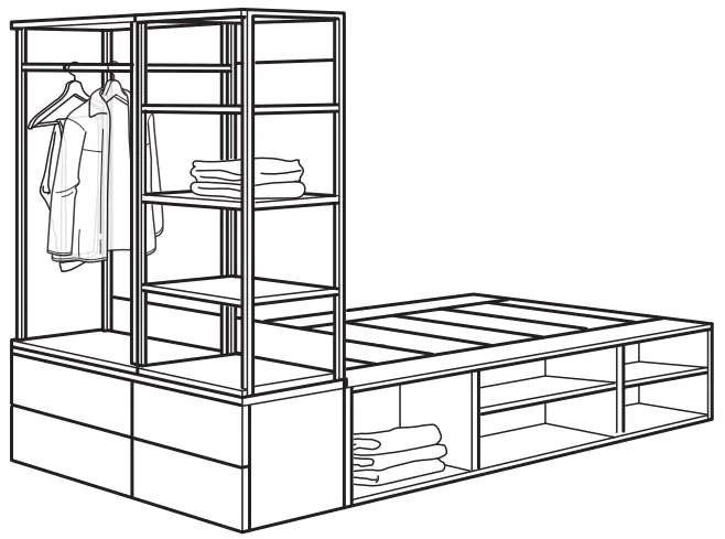 IKEA PLATSA Series Wardrobe with 8 Doors 3 Drawers - Overall size