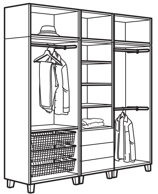 IKEA PLATSA Series Wardrobe with 8 Doors 3 Drawers - ombinations 1