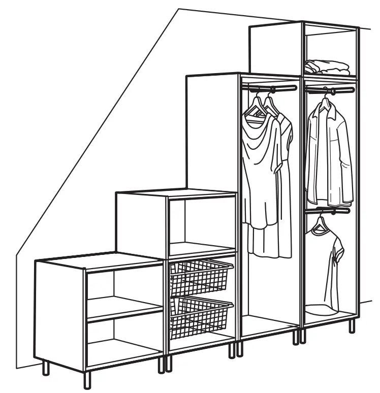 IKEA PLATSA Series Wardrobe with 8 Doors 3 Drawers - ombinations
