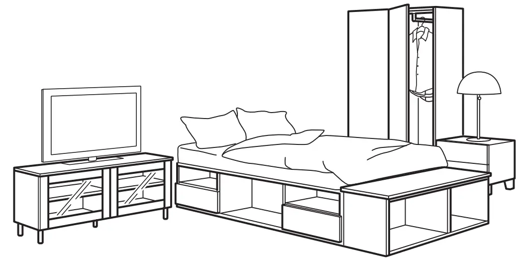 IKEA PLATSA Series Wardrobe with 8 Doors 3 Drawers