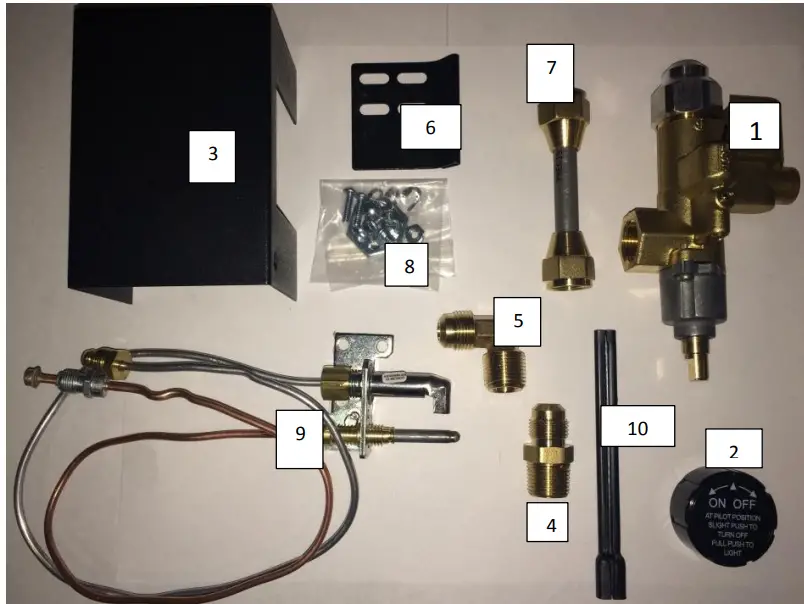 GRAND CANYON GAS LOGS 3BRN-18 Series Burner Vented Gas Burner - Black Knob