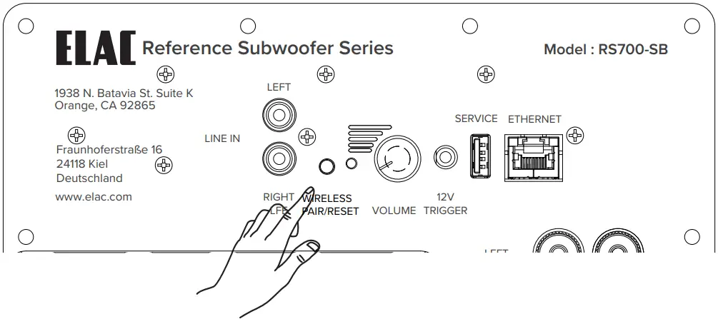 ELAC RS700 Reference Series Subwoofer - Reset