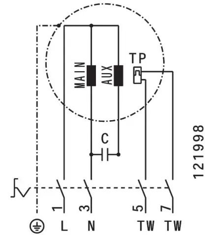 ruck VENTILATOREN DHL 450 Roof fan horizontal with isolating switch - Electrical connection