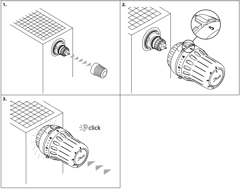 Danfoss React RA Click Thermostatic Sensors - Installation 1