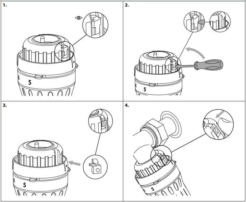 Danfoss React RA Click Thermostatic Sensors - Installation 5