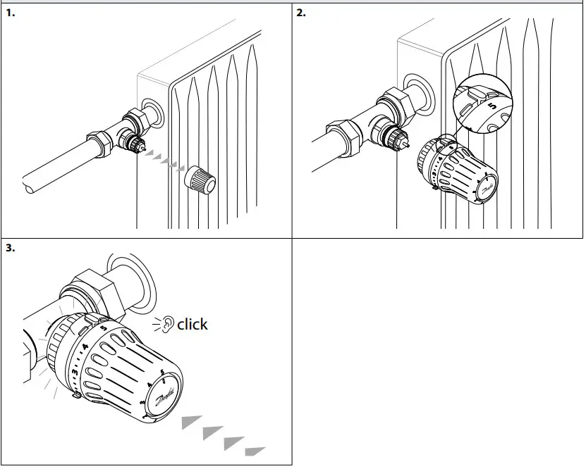 Danfoss React RA Click Thermostatic Sensors - Installation