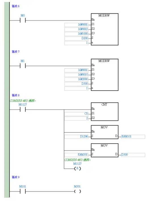DAUDIN Delta PLC Modbus RTU Connection - parameter 3