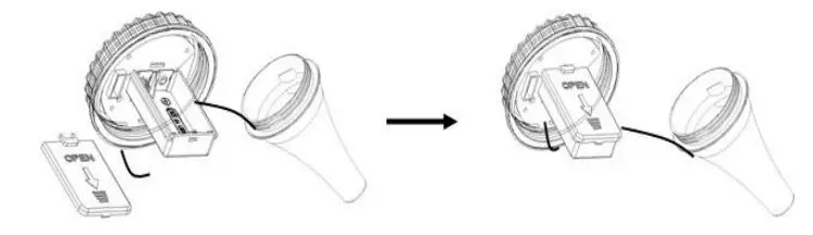 Metoluar WT0124 Professional Wireless Pool Thermometer - Open the cover of battery compartment, install batteries