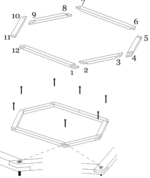 WLO Wood Hexxon Solid Bed Cat House - Fig1