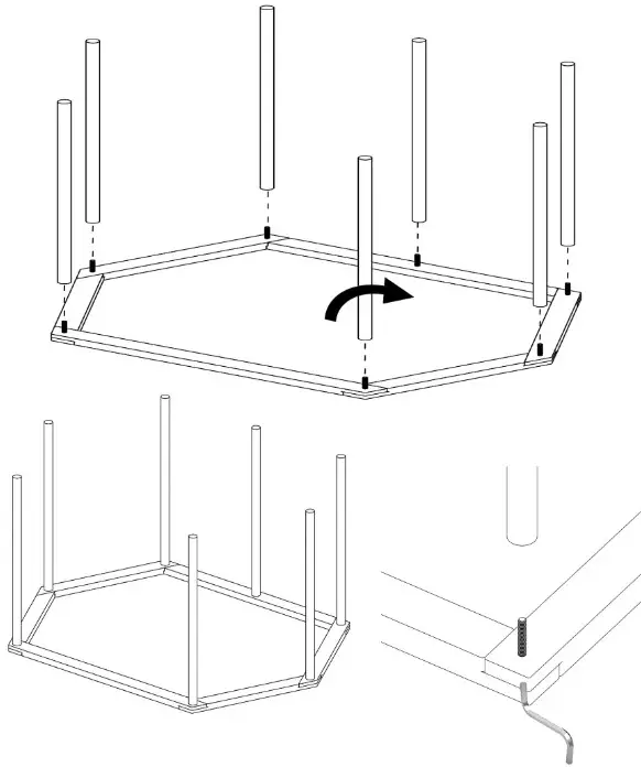WLO Wood Hexxon Solid Bed Cat House - Fig2