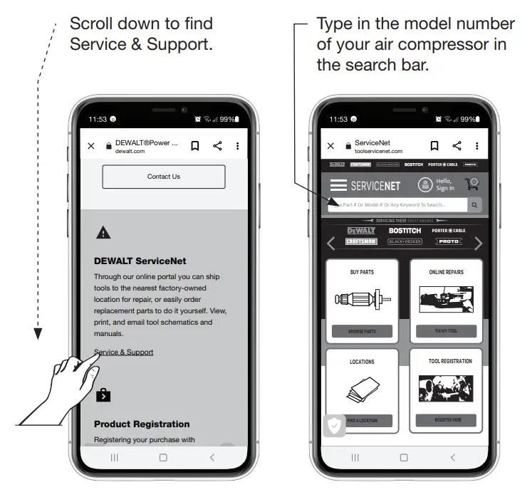 DEWALT DXCMV5048055A Electric Air Compressor - Scroll
