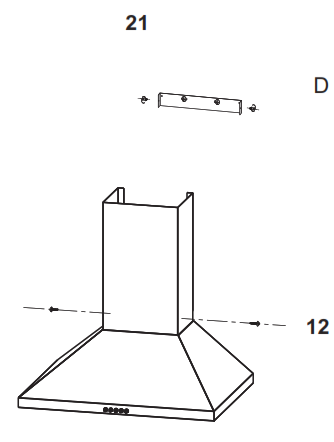 comfee CVP36W4AST Convertible Pyramid Range Hood - Upper