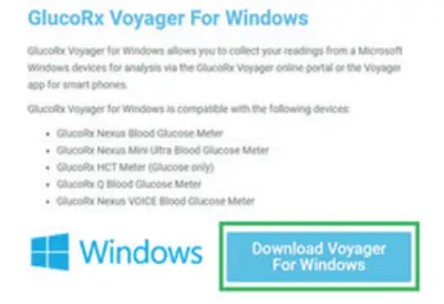 GlucoRx Voyager Software - app
