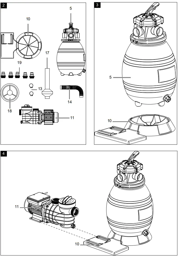 Scheppach PSFA26 Sand Filter System 13 800 l h Sand Filter Pump - Figure 1