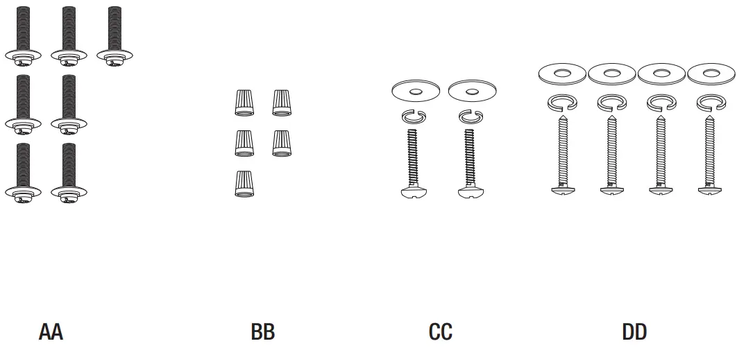 YUHAO 1073L, 1073N Ceiling Fan - Installation kit