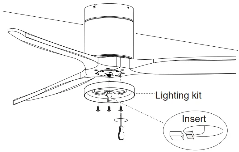 YUHAO 1073L, 1073N Ceiling Fan - light kit cable
