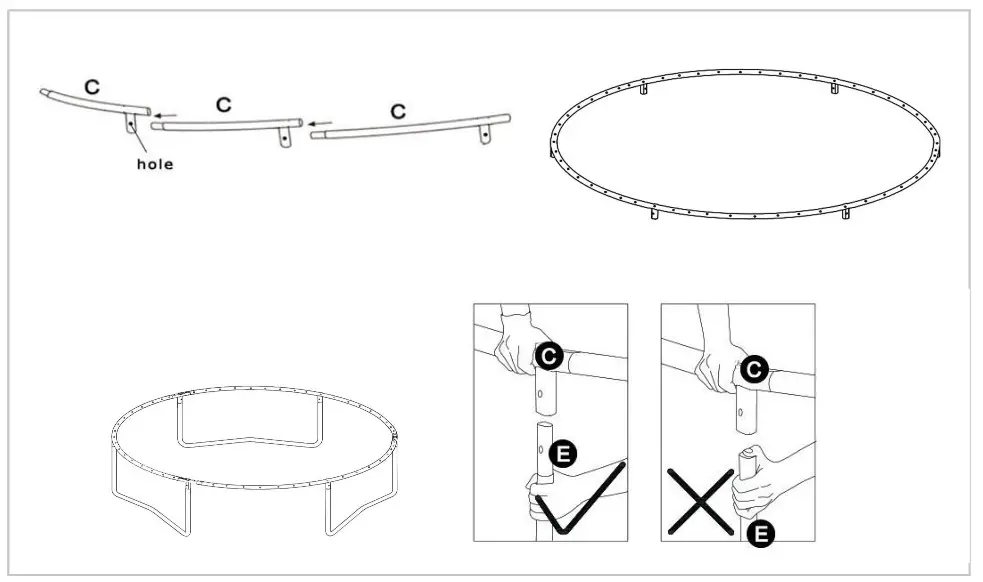 VirtuFit 140 CM Kids Trampoline with Safety Net - continue