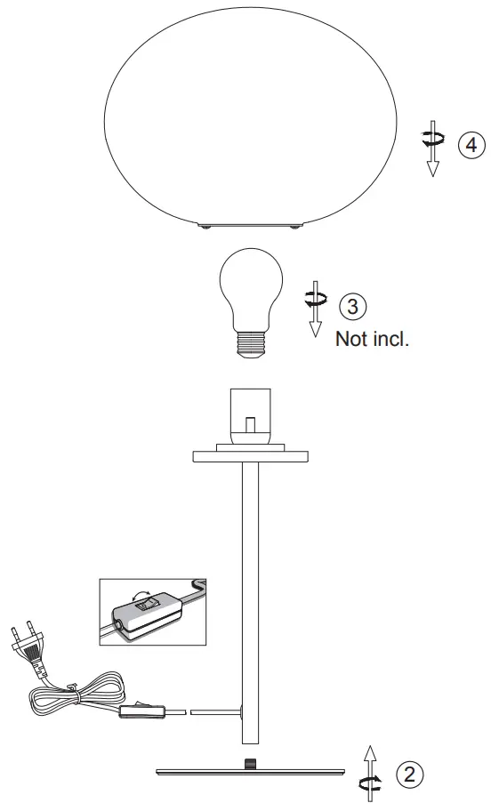 TABLE LAMP INSTRUCTIONS FOR USE