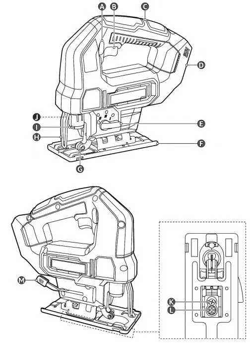 DENALI AJS8203B-00 Cordless Reciprocating Saw-1