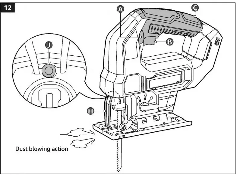 DENALI AJS8203B-00 Cordless Reciprocating Saw-12