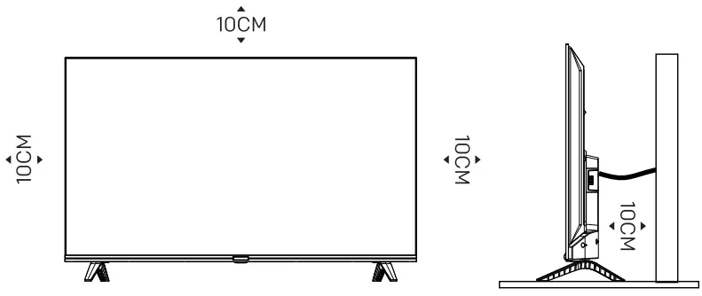SANSUI JSWY32GSHD LED Smart TV - Position The TV