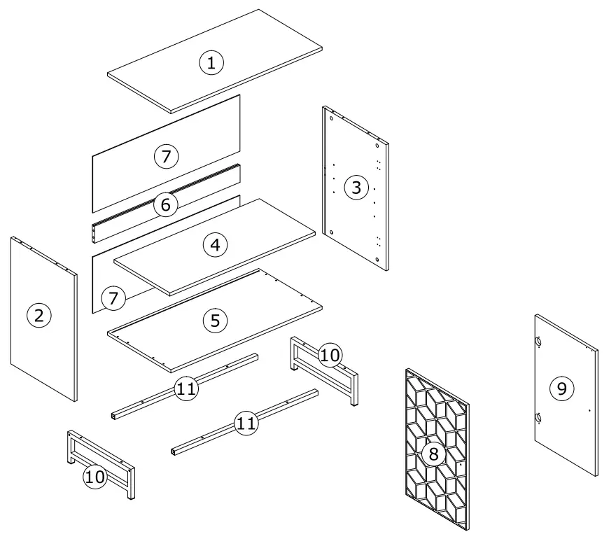 FUFU GAGA LJY KF260072 01 Brown Chest Sideboard - Box 1
