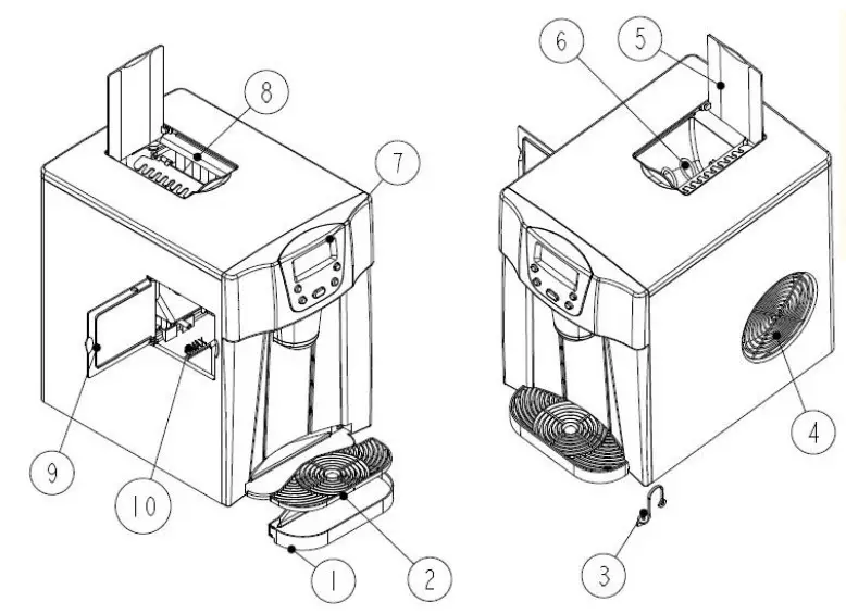 Flynama W129552184-E Portable Metal Countertop Ice Maker - mark of water