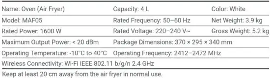 FIG 21 Specifications