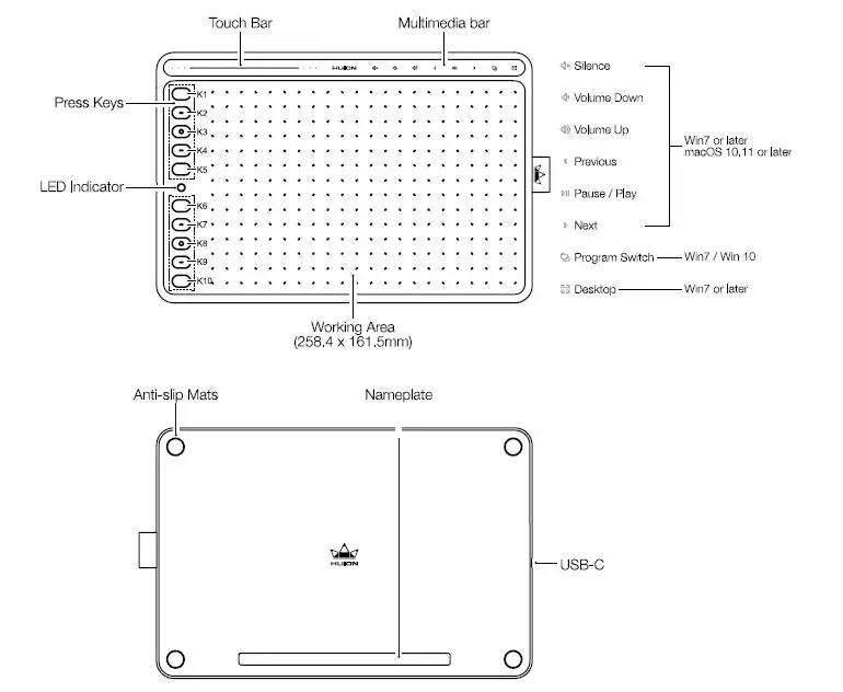 HUION HS611 Digital Graphics Drawing Tablet User Manualfig-1