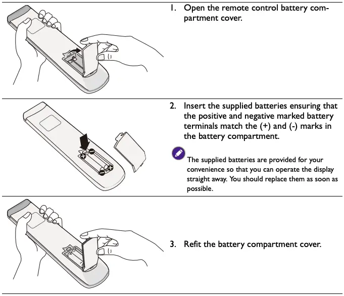 Installing remote control batteries