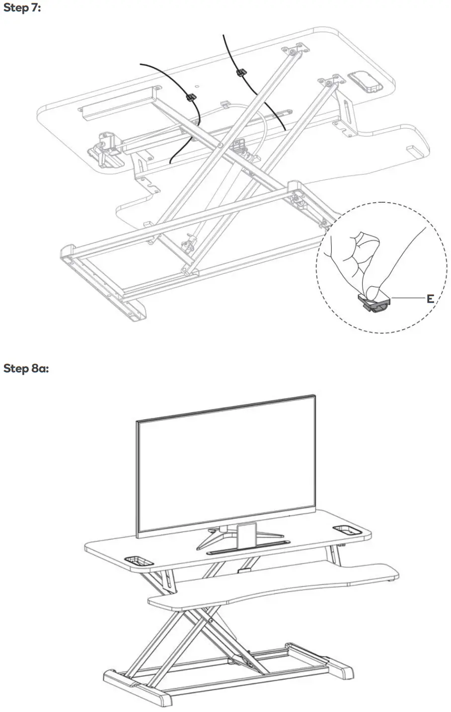 ERGOLUX ELDSKRPLLBA Pro Height Adjustable Sit Stand Desk Riser - ASSEMBLY 4