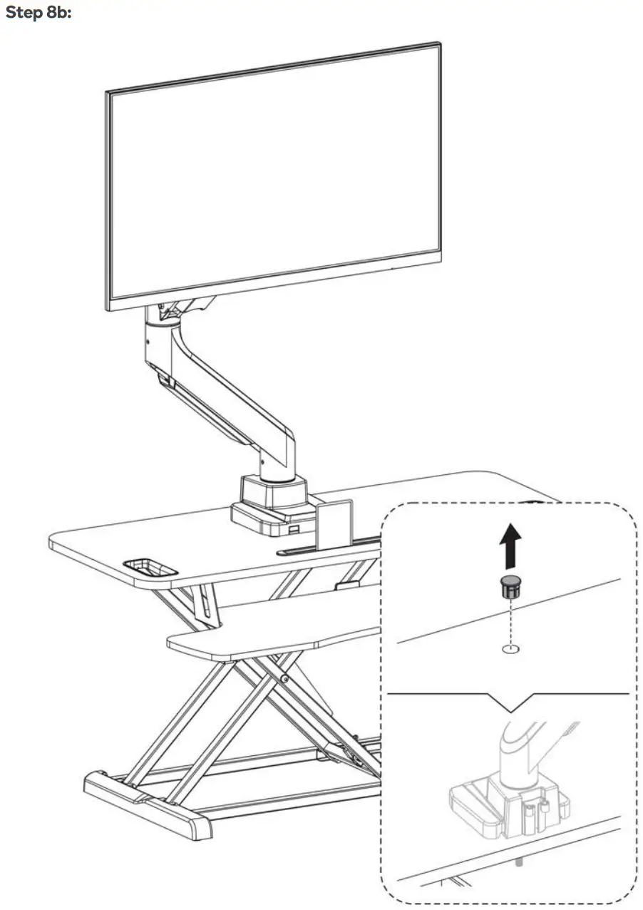 ERGOLUX ELDSKRPLLBA Pro Height Adjustable Sit Stand Desk Riser - ASSEMBLY 5