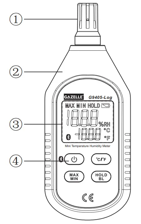 GAZELLE G9405-Log Mini Temperature Humidity Meter - Exterior