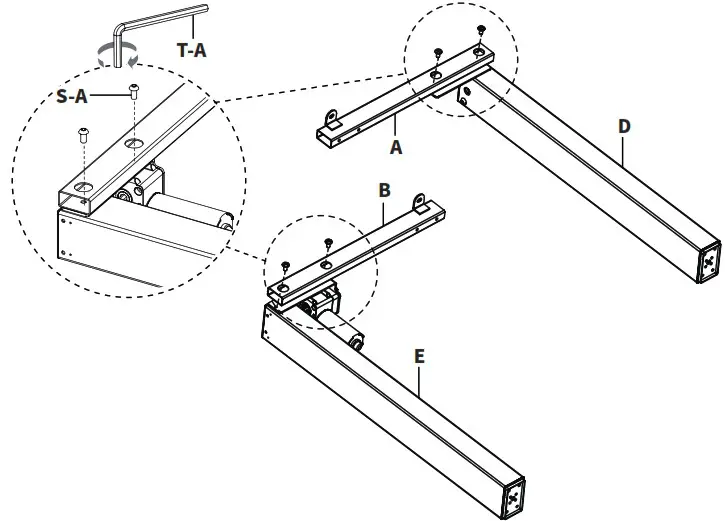V I V O DESK 100E RB Black Electric Single Motor Desk Frame - ASSEMBLY STEPS 1