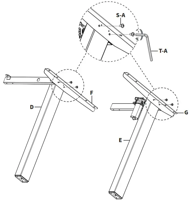 V I V O DESK 100E RB Black Electric Single Motor Desk Frame - ASSEMBLY STEPS 2