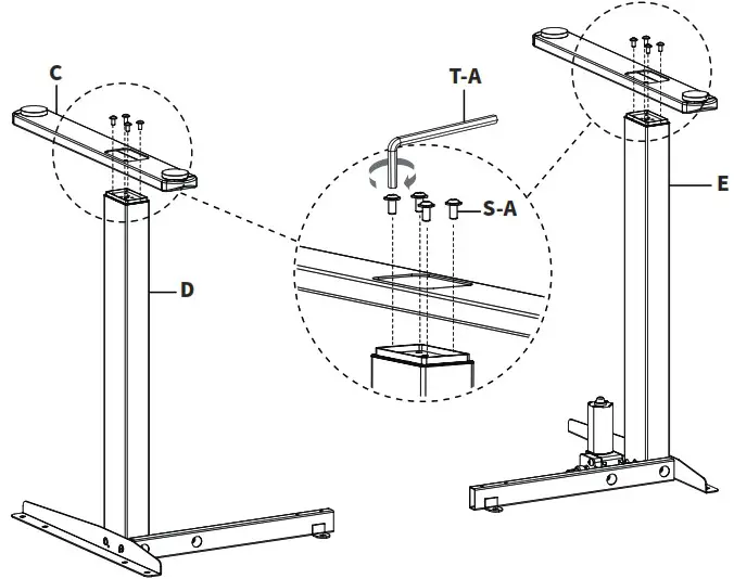 V I V O DESK 100E RB Black Electric Single Motor Desk Frame - ASSEMBLY STEPS 3
