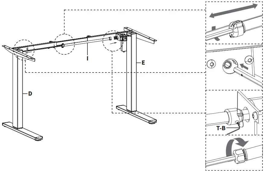 V I V O DESK 100E RB Black Electric Single Motor Desk Frame - ASSEMBLY STEPS 5