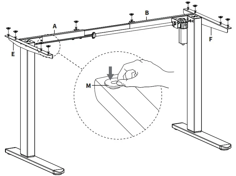 V I V O DESK 100E RB Black Electric Single Motor Desk Frame - ASSEMBLY STEPS 6