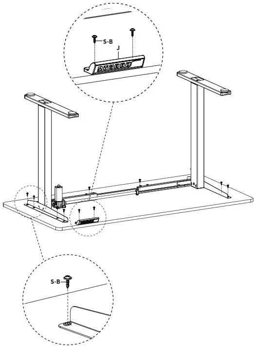 V I V O DESK 100E RB Black Electric Single Motor Desk Frame - ASSEMBLY STEPS 7