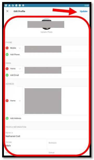Update your contact information