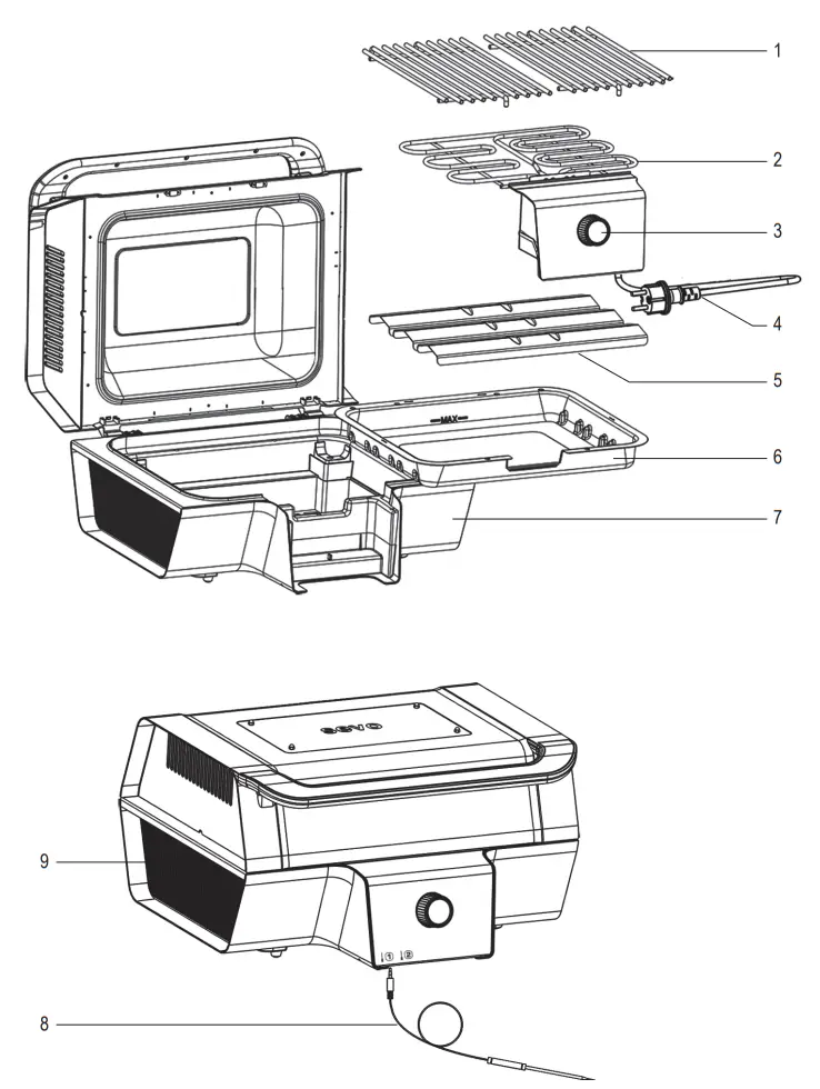 SEVERIN eBBQ PG8138 PG8139 SEVO Smart Control GT GTS Stand Grill Table Top Grill - Parts 1