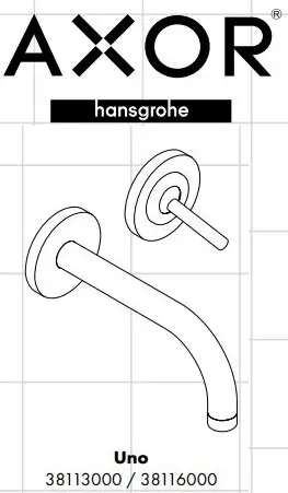 hansgrohe AXOR 38113000, 38116000 UNO2 Faucet Instruction Manual