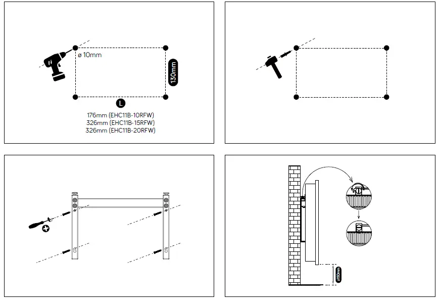 Heallux EHC11B-10RFW 1000W Palma Ceramic Panel Heater with Heating Film 4