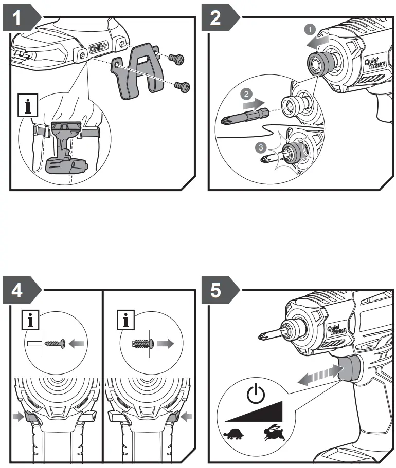 RYOBI R18QS Cordless QuietStrike Impact Driver - Fig 1