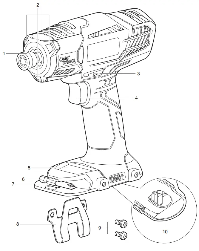 RYOBI R18QS Cordless QuietStrike Impact Driver - Fig