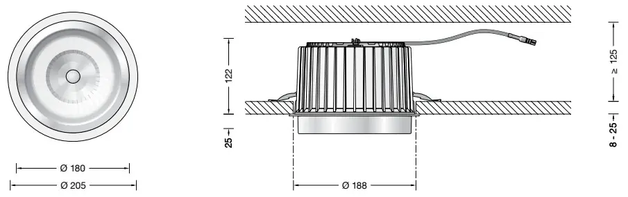 BEGA 50 695.1 Recessed Ceiling Downlight for Indoor Use - fig 1